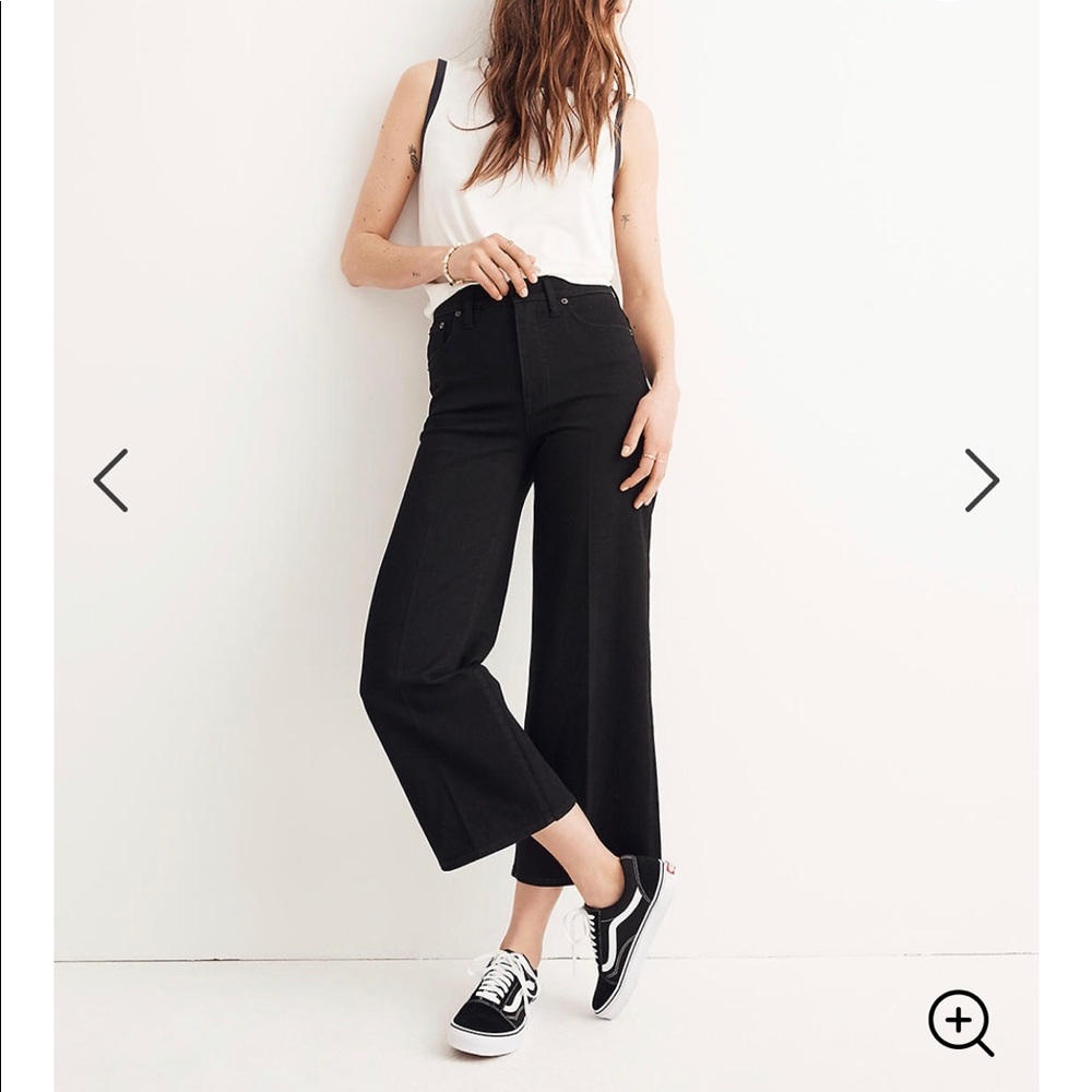 Madewell Wide-Leg Crop Jeans in Black Frost 24